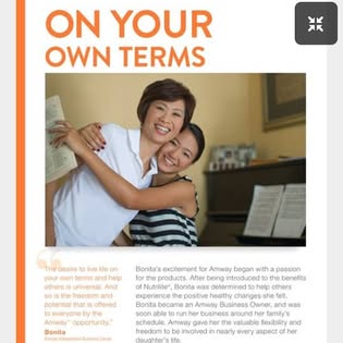 An archival magazine feature showing Hui-Fen with her family